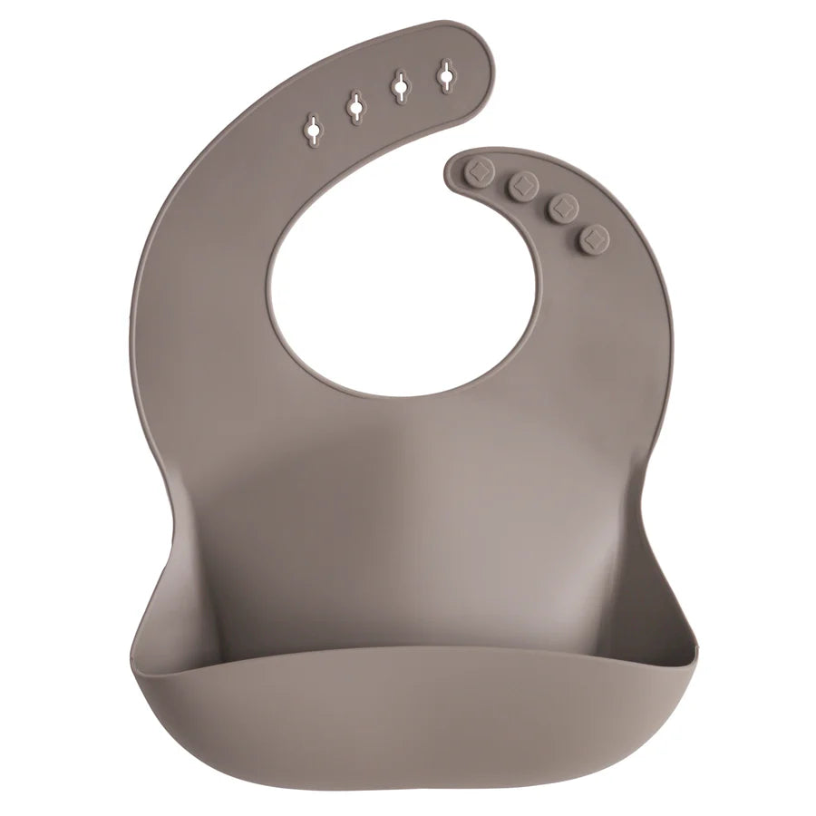 Bavoir en Silicone - Dove Gray