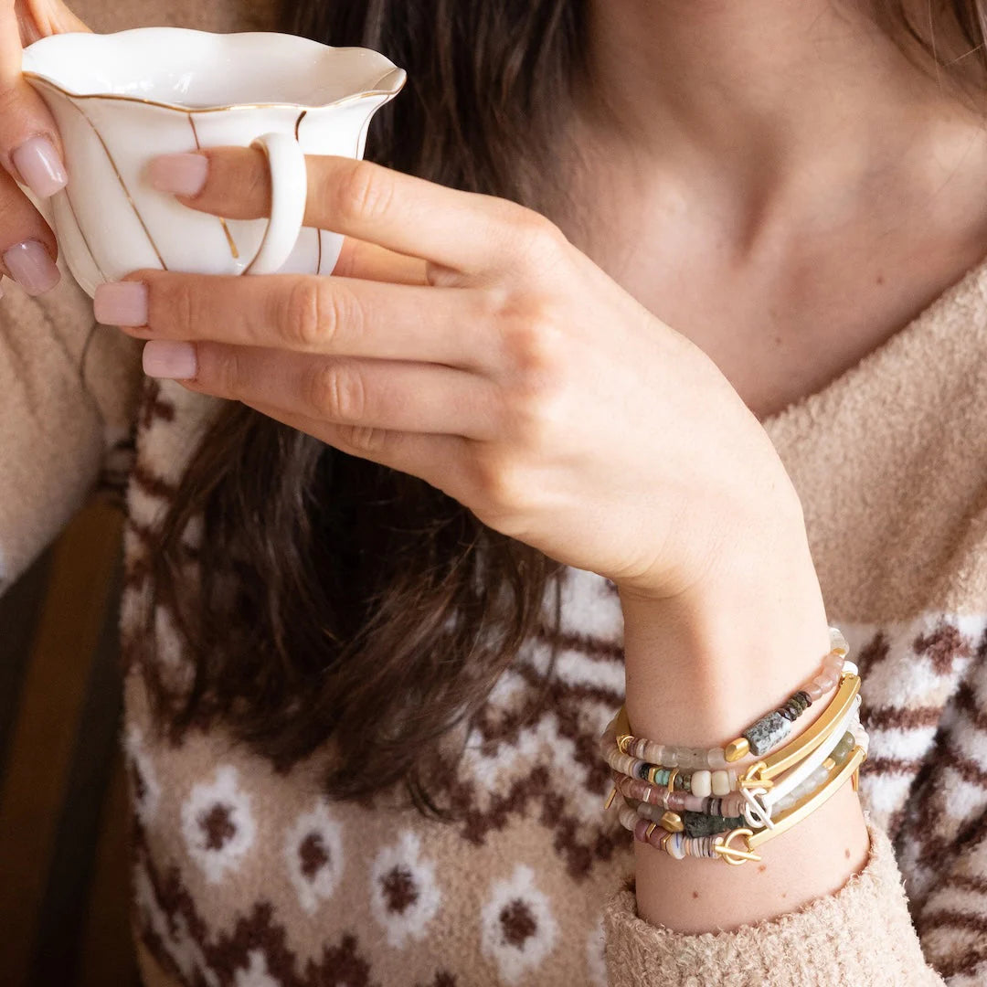 Bracelet Message Caché - F♥cking Great/Apatite Bleue/Or | Scout