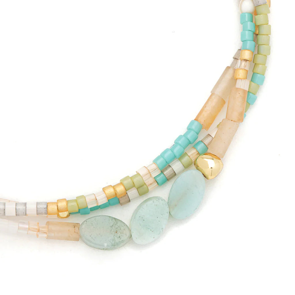 Bracelet Mixte - Courage/Amazonite/Or
