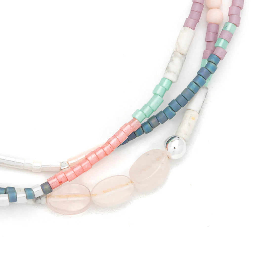 Bracelet Mixtes - Cœur/Quartz Rose/Argent | Scout