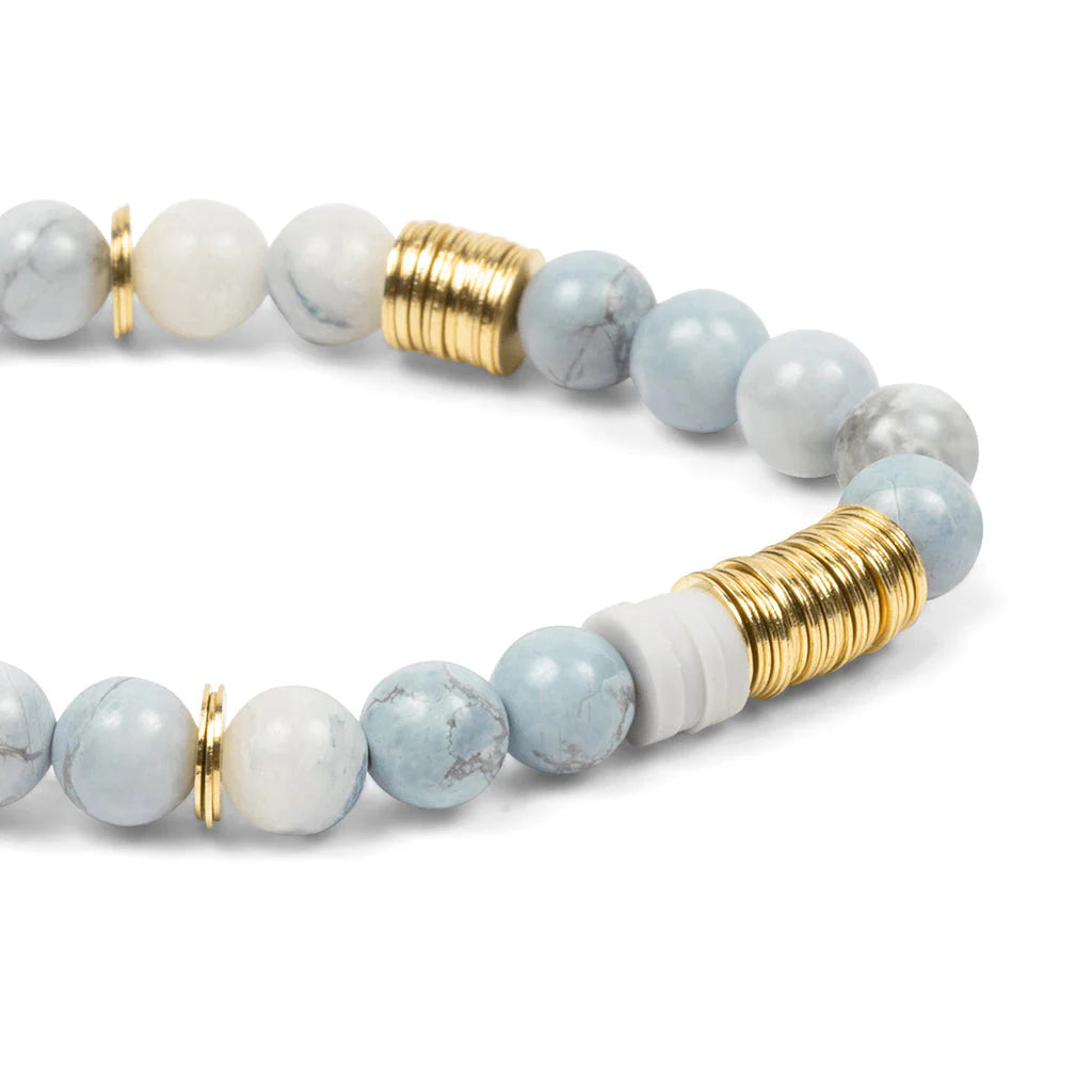 Bracelet en Pierres Mélangées - Howlite bleue