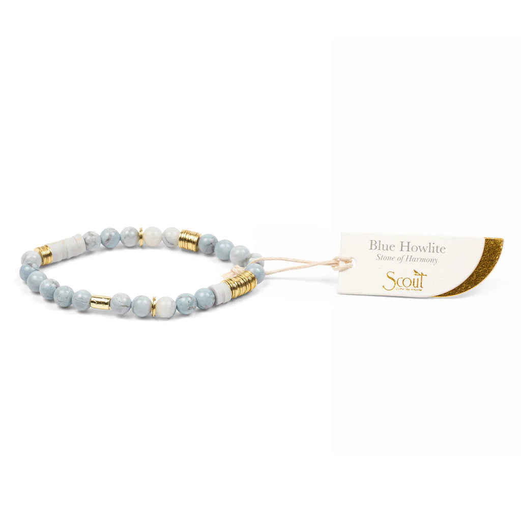 Bracelet en Pierres Mélangées - Howlite bleue