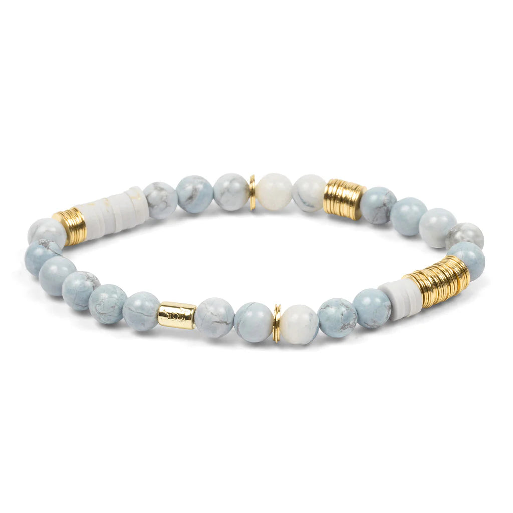 Bracelet en Pierres Mélangées - Howlite bleue