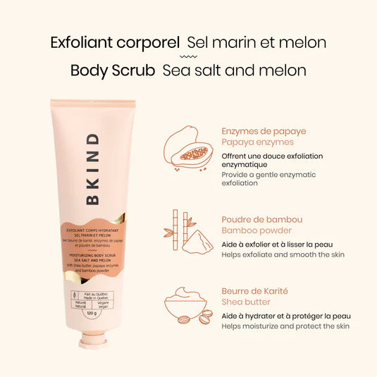 Exfoliant Corporel Hydratant - Sel Marin et Melon – BKIND