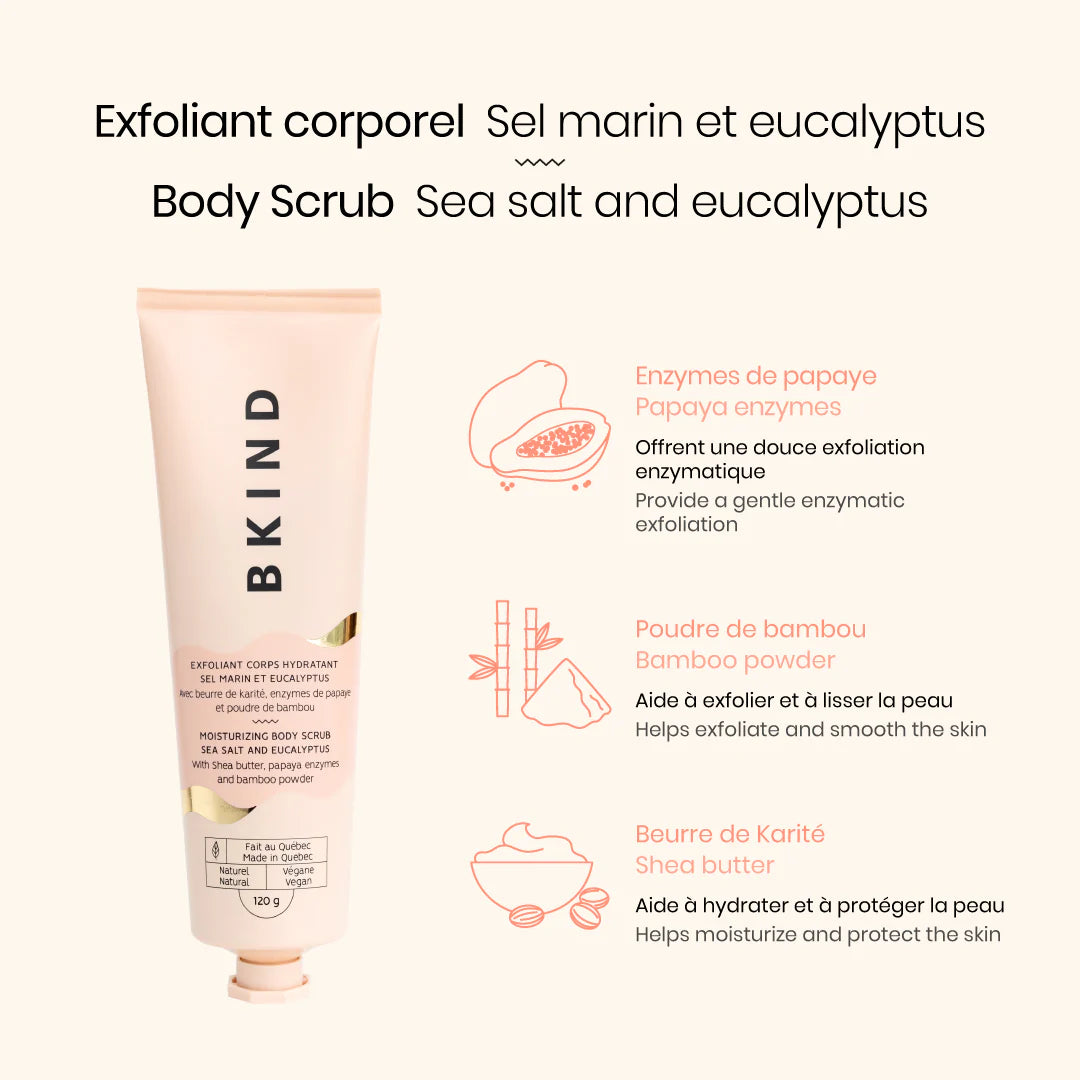 Exfoliant Corporel Hydratant - Sel Marin & Eucalyptus – BKIND