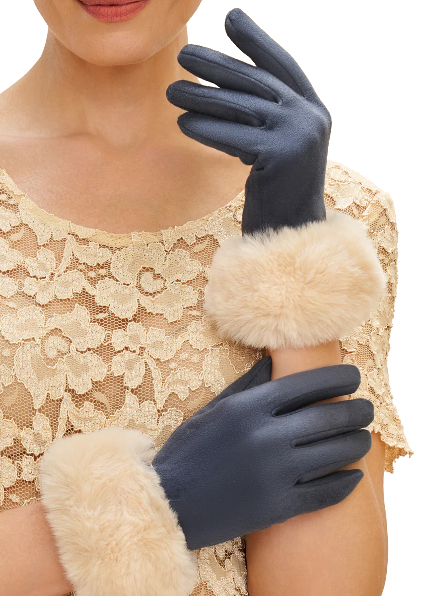 Gants Bettina - Navy/Crème