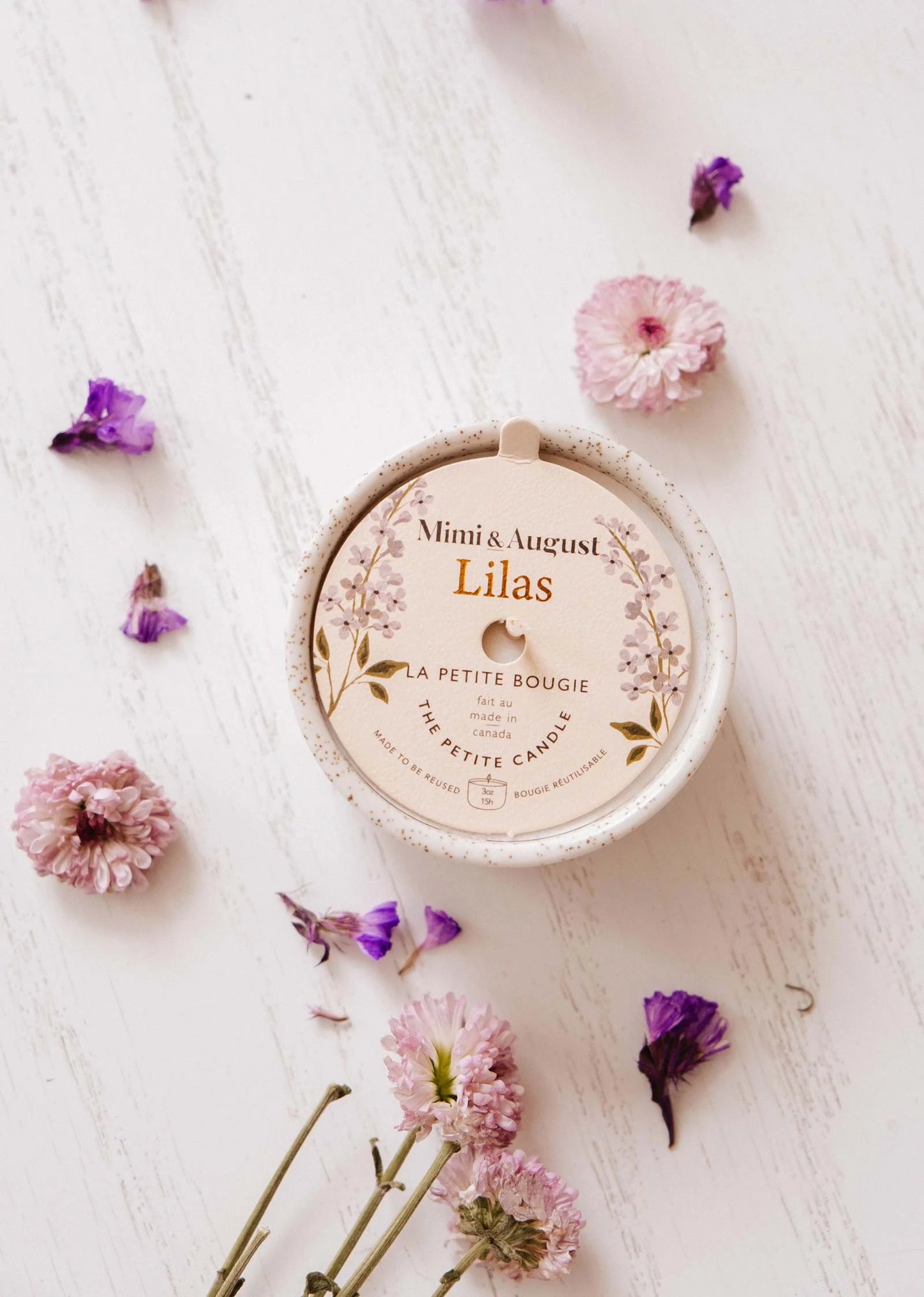 Bougie Réutilisable Lilas - 3 oz
