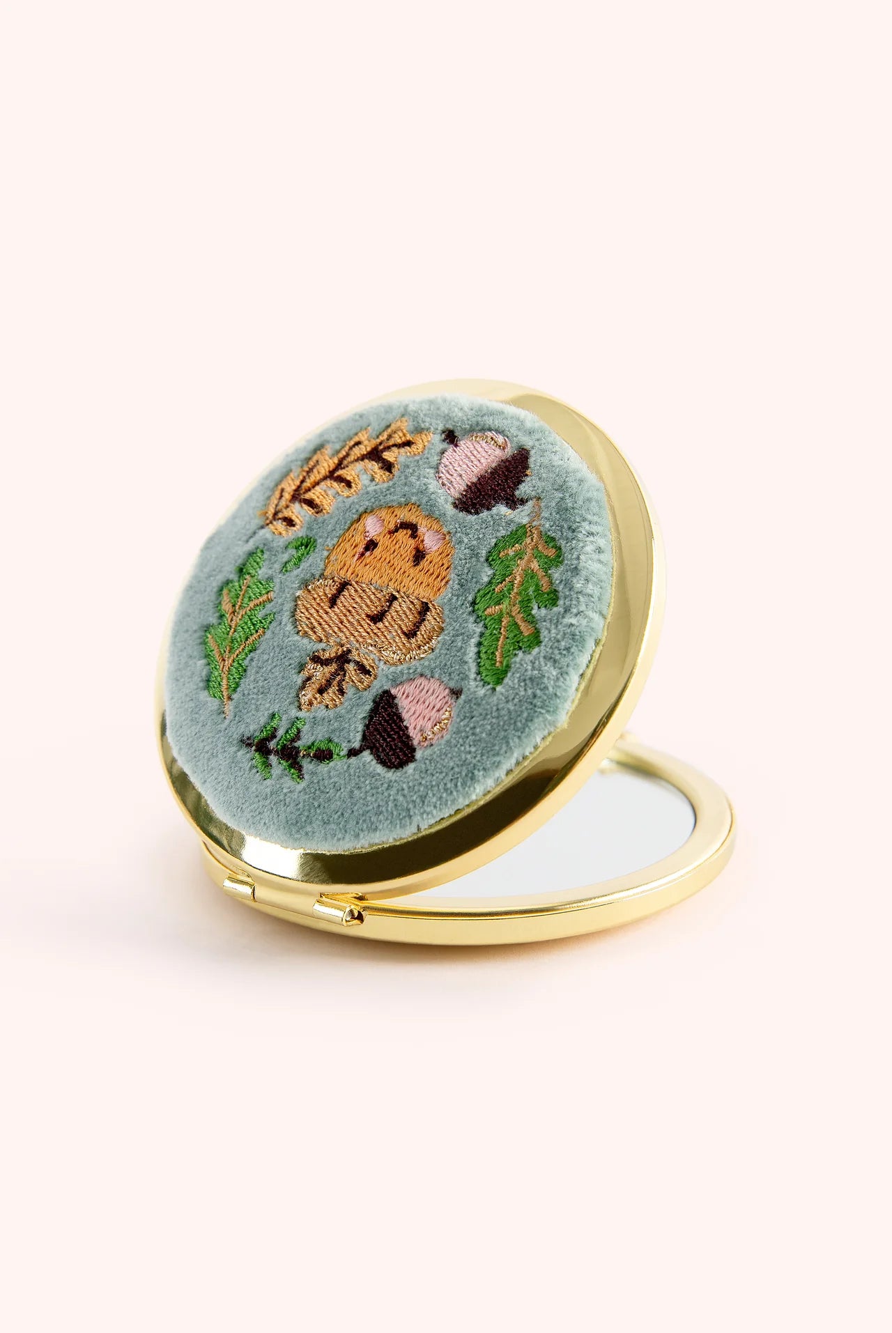 Miroir Compact Brodé - Happy Acorn
