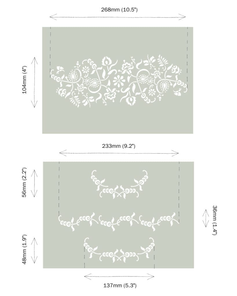 Pochoir Paisley Floral Garland – Chalk Paint