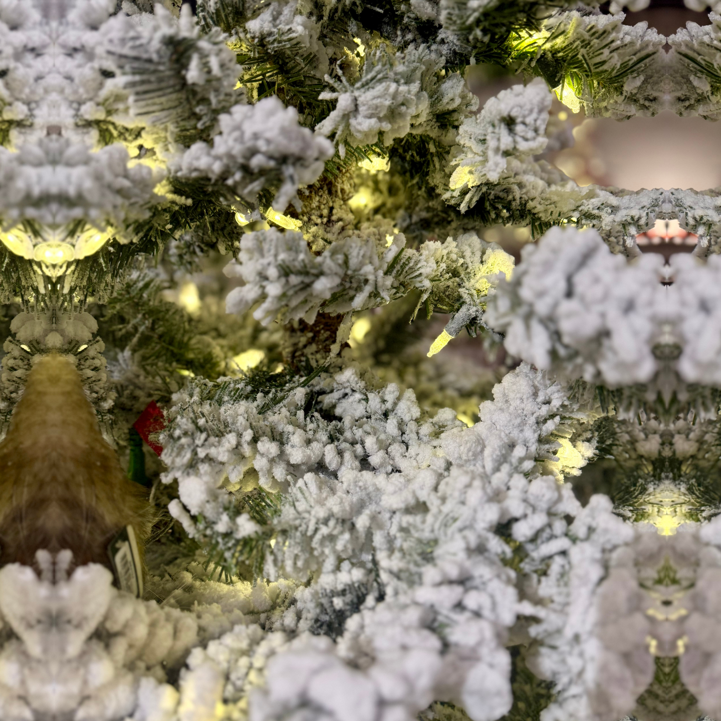 Sapin de Noël Artificiel 5 Pieds Enneigé avec Lumières LED