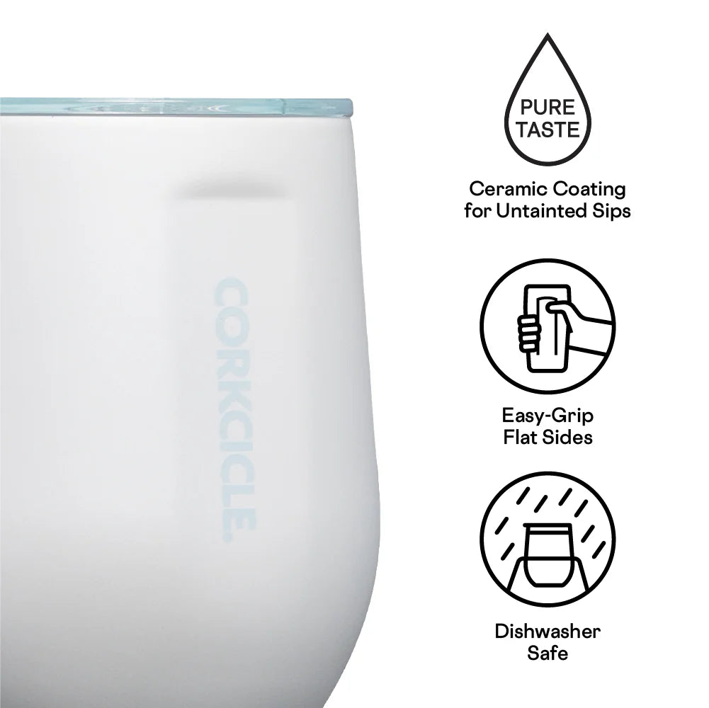 Verre 12 oz Blanc/Bleu Poudre – Corkcicle