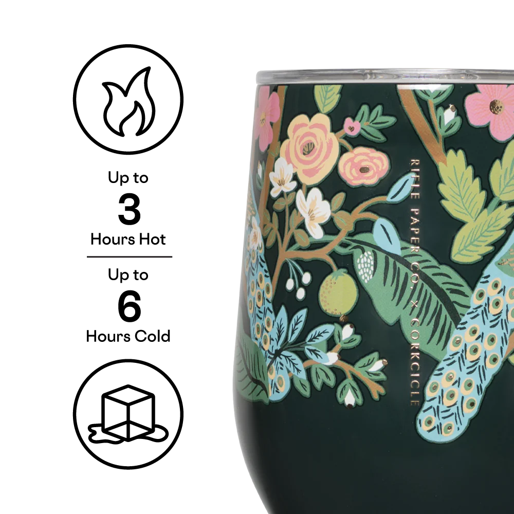 Verre 12 oz Rifle Paper Co. x Corkcicle Bleu Paon – Corkcicle