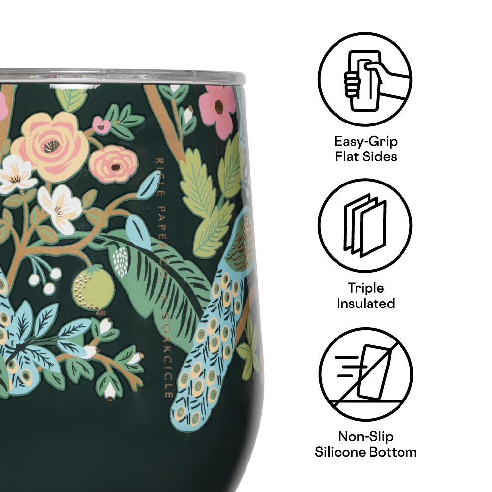 Verre 12 oz Rifle Paper Co. x Corkcicle Bleu Paon – Corkcicle