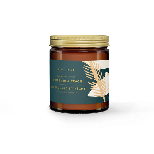 Bougie 8 oz Sapin Blanc + Pêche | Baltic Club
