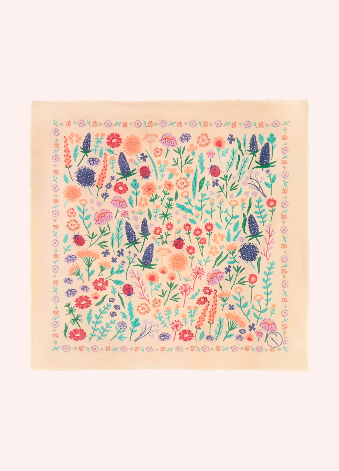 Bandana en Coton - Fleurs Sauvages - Noix de Coco