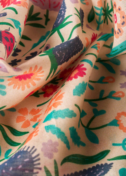 Bandana en Coton - Fleurs Sauvages - Noix de Coco