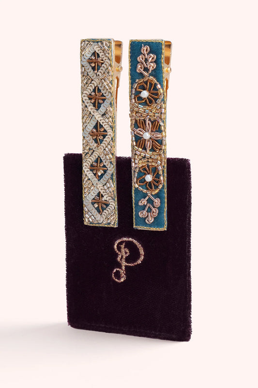 Barrettes à Cheveux Ornées de Bijoux (Lot de 2)