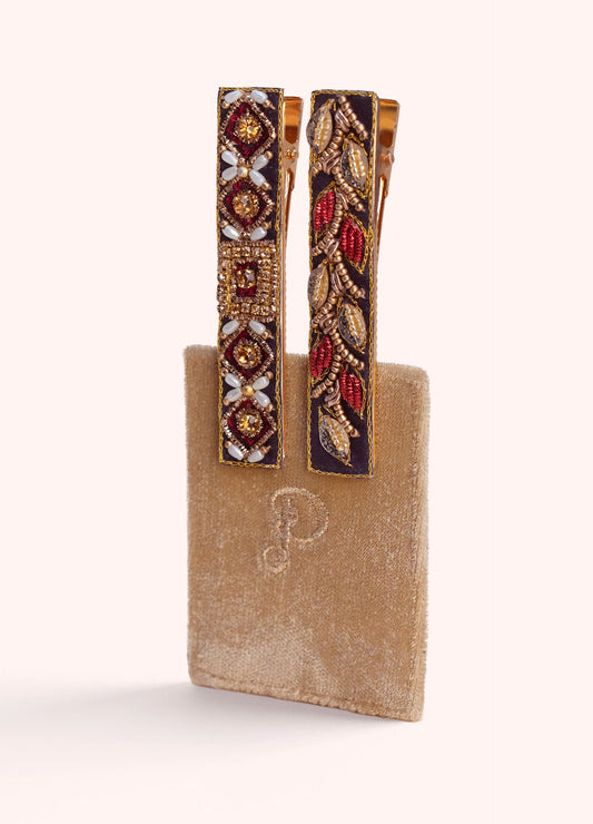 Barrettes à Cheveux Ornées de Bijoux (Lot de 2)