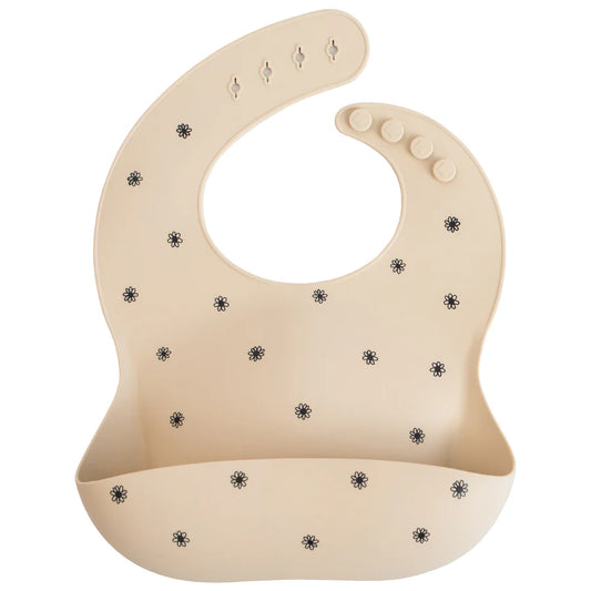 Bavoir en silicone - Black Daisy