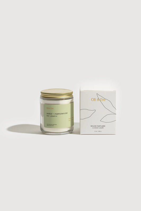 Bougie 8 oz Basilic + Pamplemousse