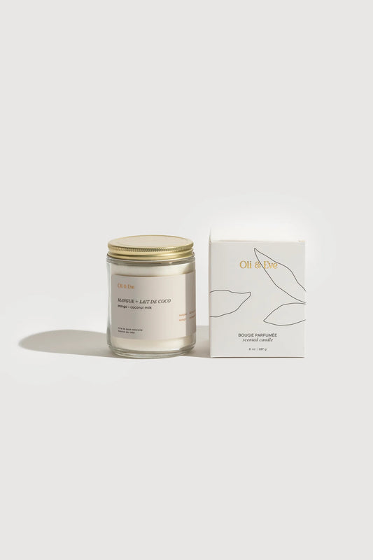 Bougie 8 oz Mangue + Lait de Coco