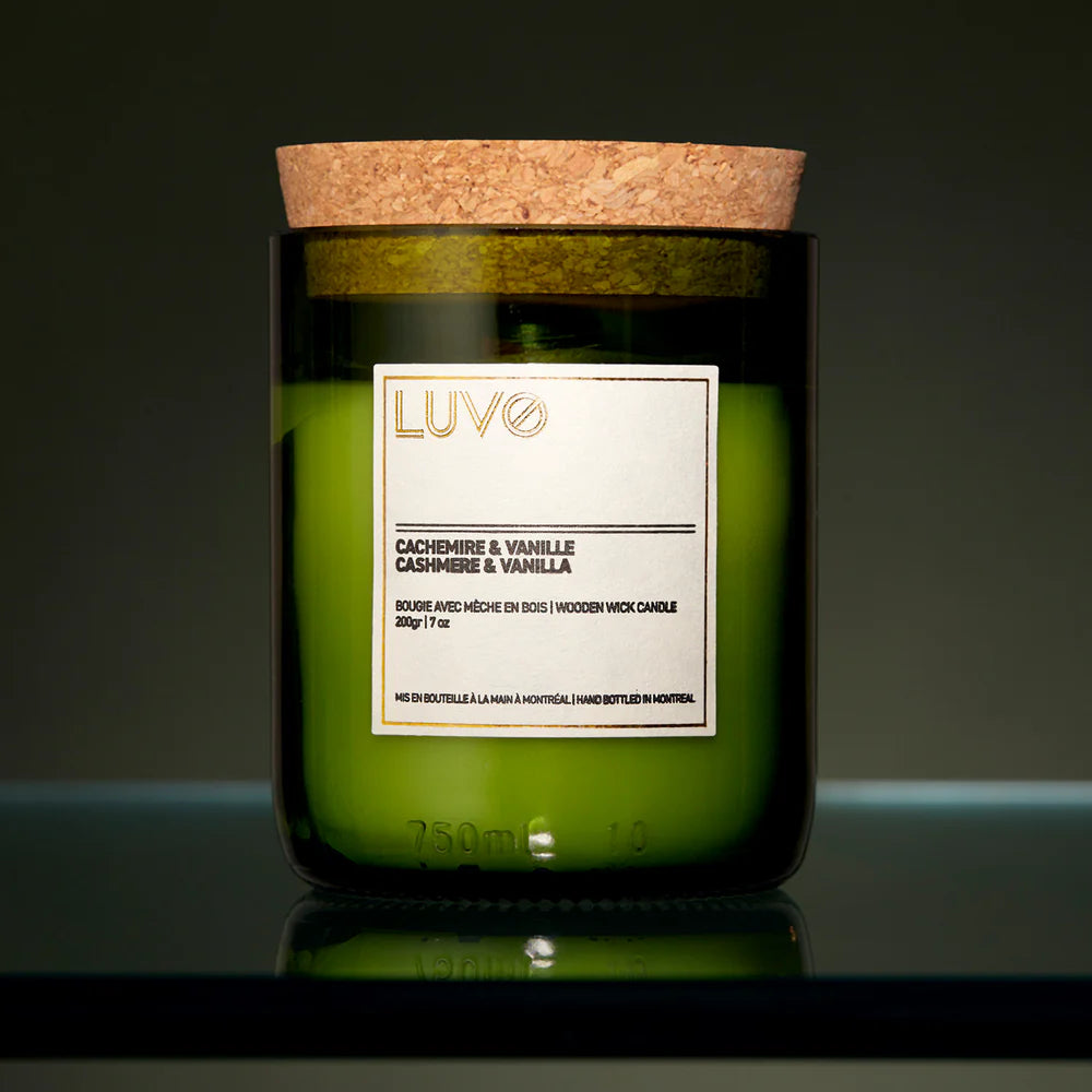 Bougie Mèche en Bois Cachemire & Vanille – Luvo