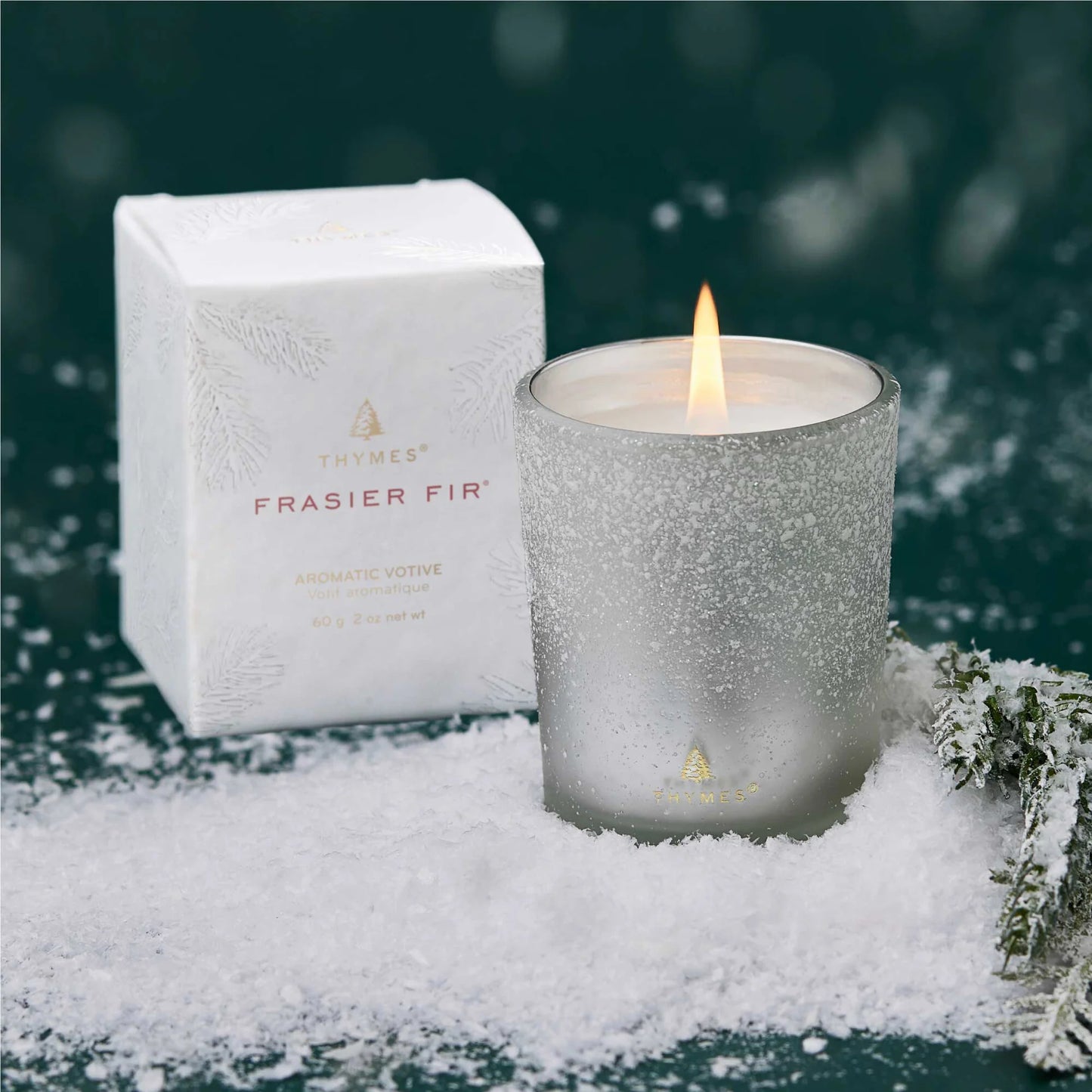 Bougie Enneigée votive Frasier Fir