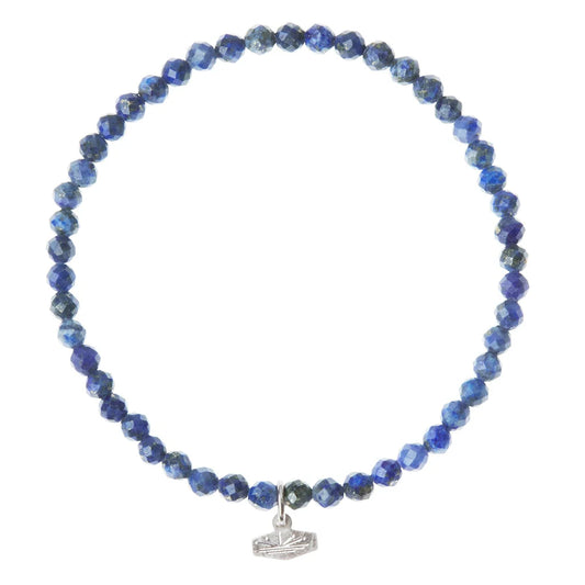 Bracelet Mini Pierres à Facettes - Lapis/Argent