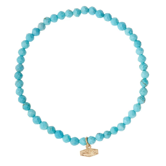 Bracelet Mini Pierres à Facettes - Turquoise/Or