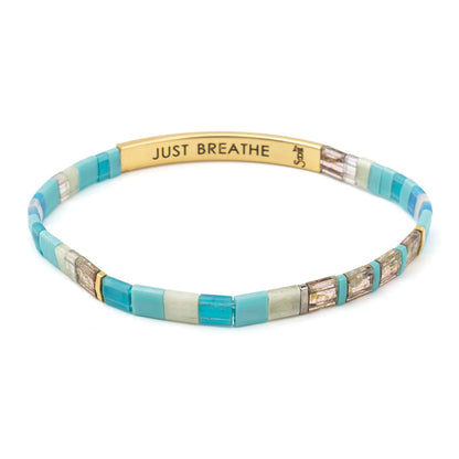 Bracelet Miyuki Good Karma Just Breathe - Turquoise/Or