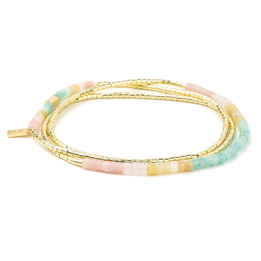 Bracelet Ombre Stone Wrap - Aube/Or