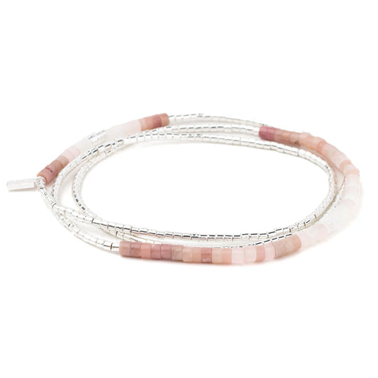 Bracelet Ombre Stone Wrap - Lever de Soleil/Argent