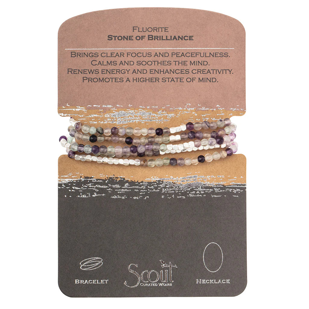 Bracelet Stone Wrap Fluorite - Pierre de Brillance