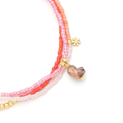 Bracelet/Collier Enroulé - Amour/Rhodocrosite/Or | Scout
