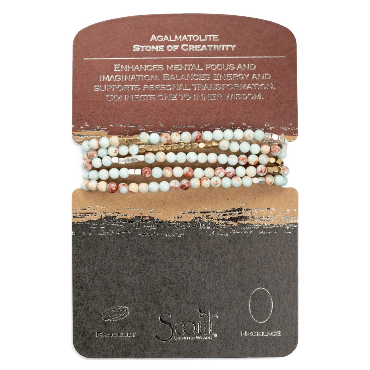 Bracelet Enroulé - Agalmatolite/Argent/Or | Scout