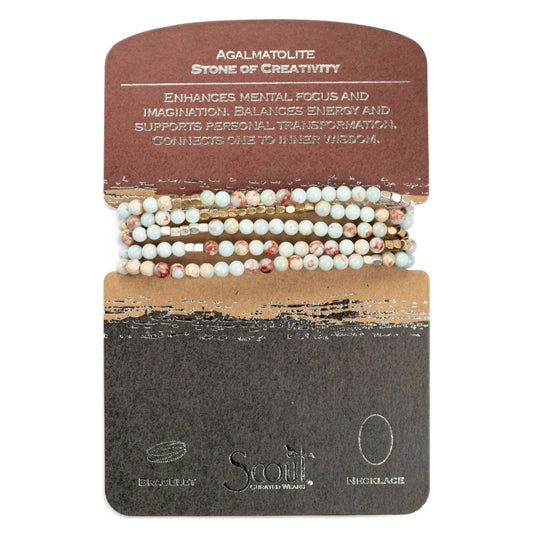 Bracelet Enroulé - Agalmatolite/Argent/Or | Scout