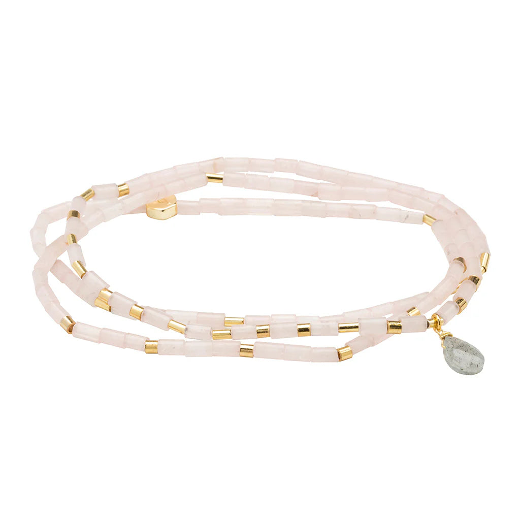 Bracelet Enroulé - Quartz Rose/Or | Scout