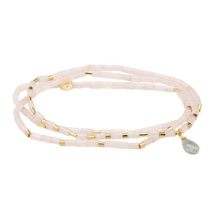 Bracelet Enroulé - Quartz Rose/Or | Scout