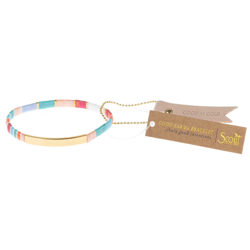 Bracelet Good Karma - Aqua Multi/Or | Scout