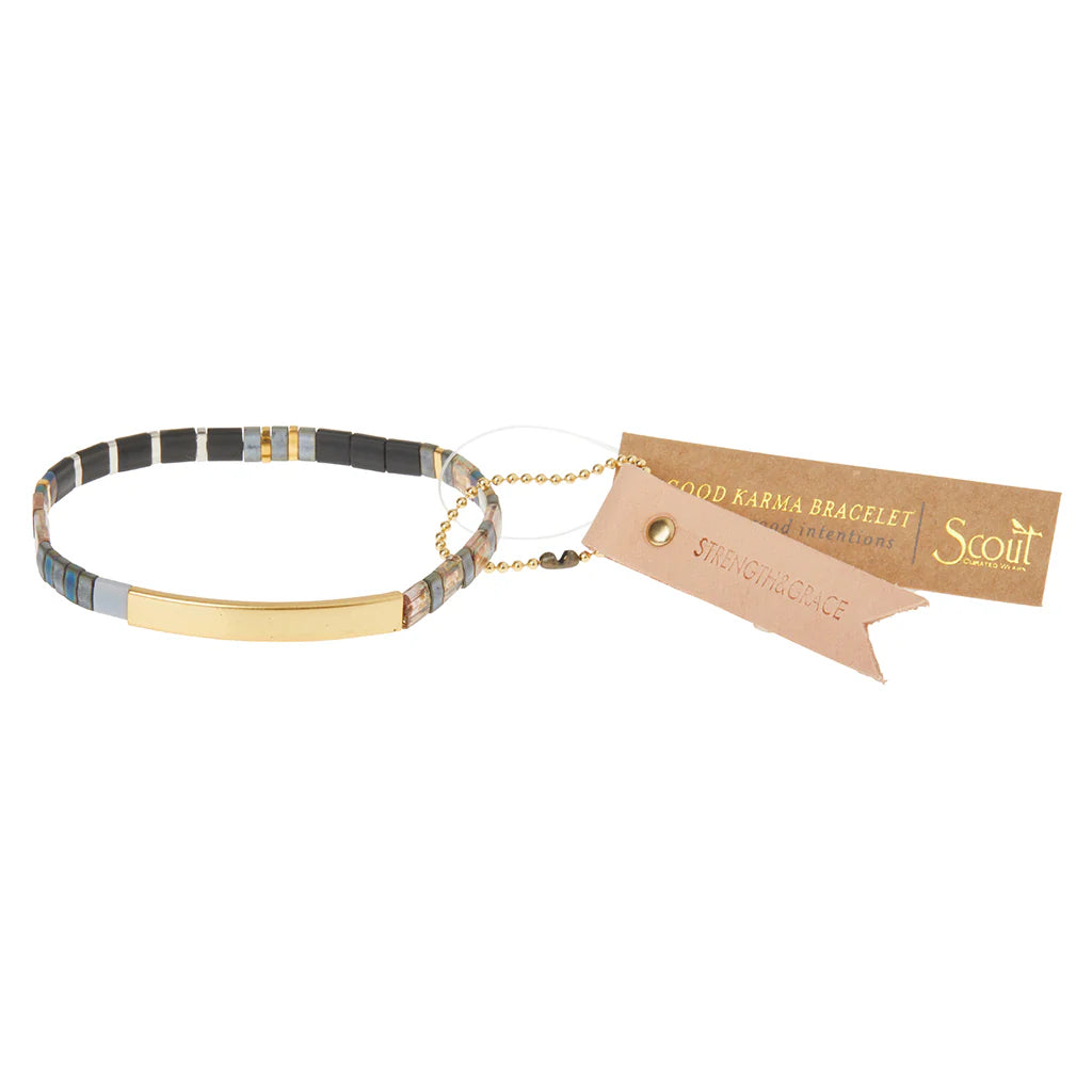 Bracelet Good Karma - Gris Anthracite/Or | Scout