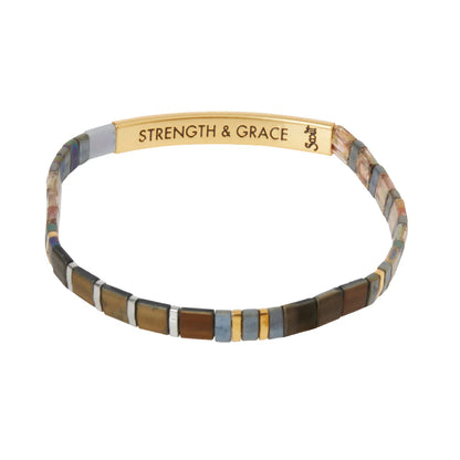 Bracelet Good Karma - Gris Anthracite/Or | Scout