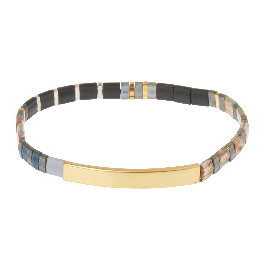 Bracelet Good Karma - Gris Anthracite/Or | Scout
