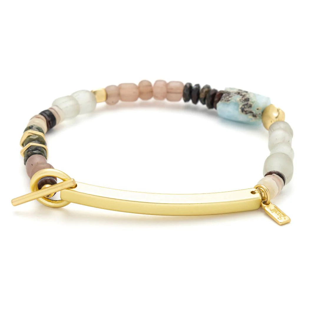 Bracelet Message Caché - Badass/Larimar/Or | Scout
