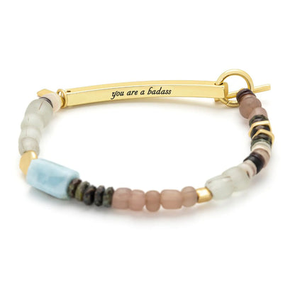 Bracelet Message Caché - Badass/Larimar/Or | Scout