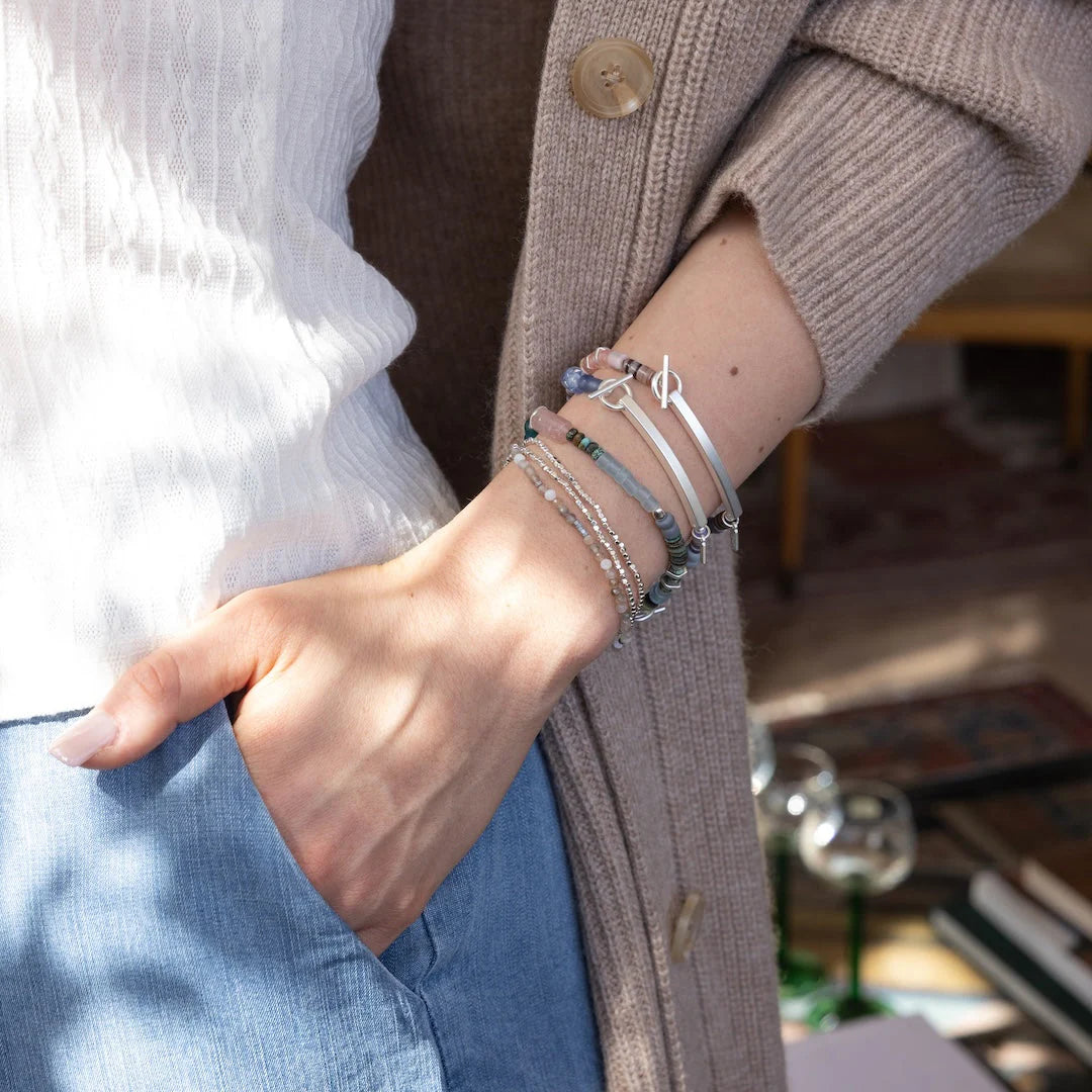 Bracelet Message Caché - F♥cking Awesome/Aquamarine/Or | Scout