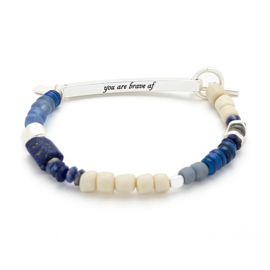 Bracelet Message Caché - Brave AF/Lapis/Argent | Scout