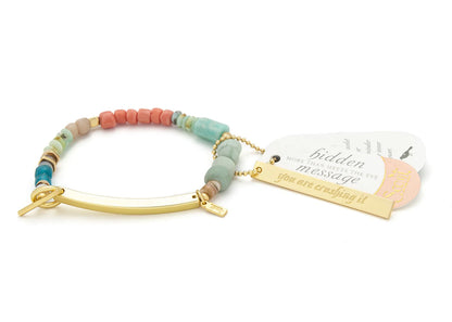 Bracelet Message Caché - Crushing It/Amazonite/Or | Scout