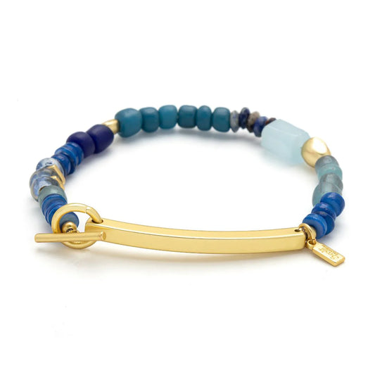 Bracelet Message Caché - F♥cking Awesome/Aquamarine/Or | Scout
