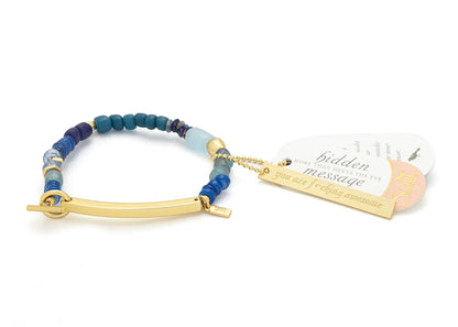 Bracelet Message Caché - F♥cking Awesome/Aquamarine/Or | Scout