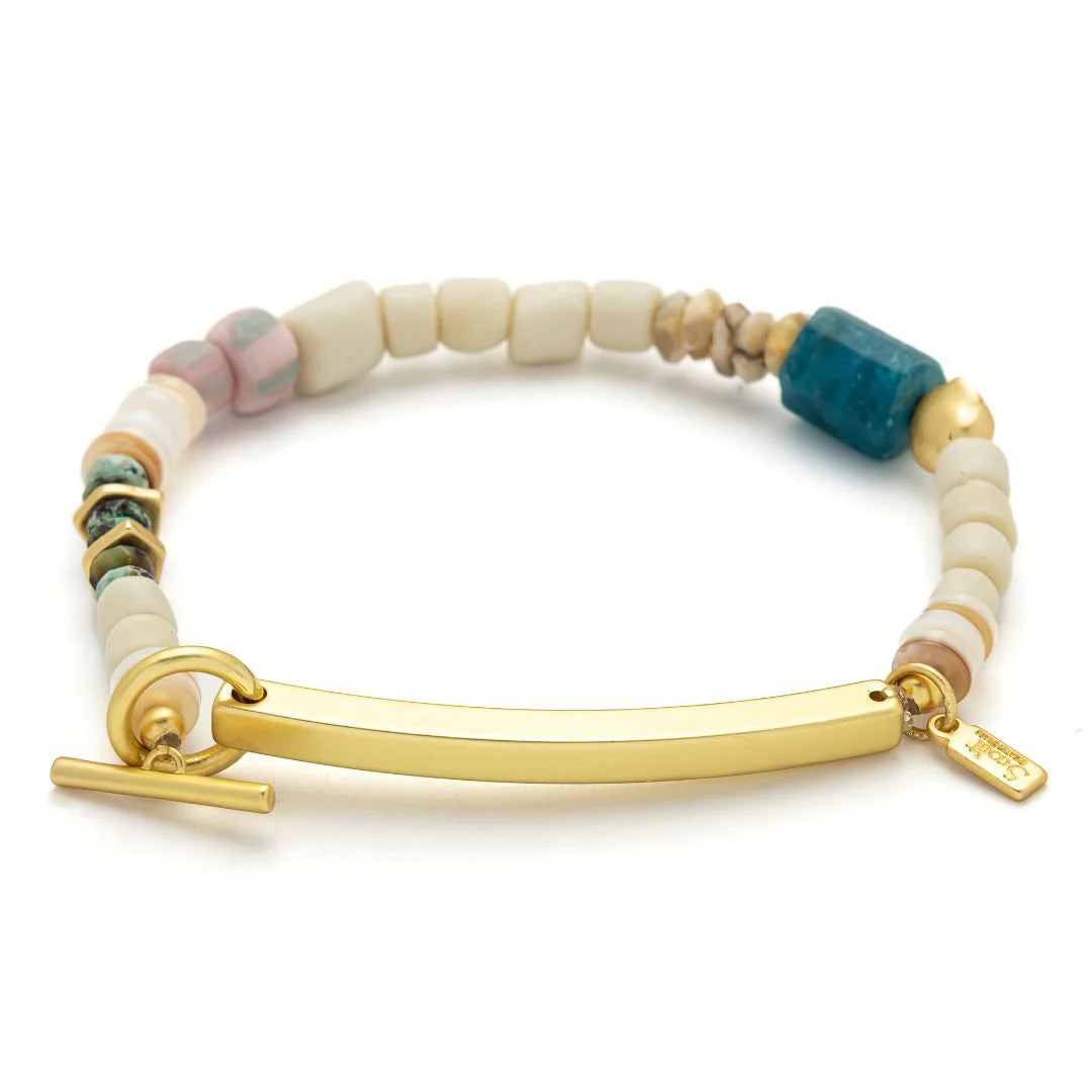 Bracelet Message Caché - F♥cking Great/Apatite Bleue/Or | Scout
